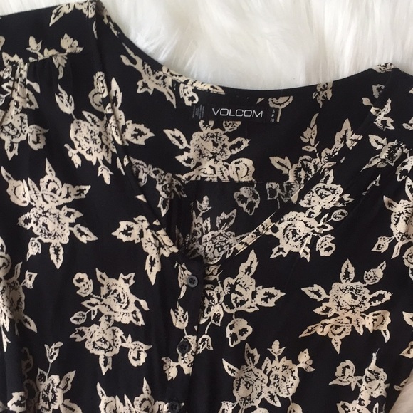 Volcom Long Sleeved Button Down Romper - Picture 3 of 5